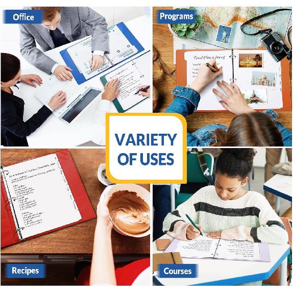 SUNEE Binder Dividers with Tabs for 3 Ring Binder, 8.5 x 11 Paper White Binder Dividers Blank with 8 Tabs, 4 Sets Page Dividers for School, Office