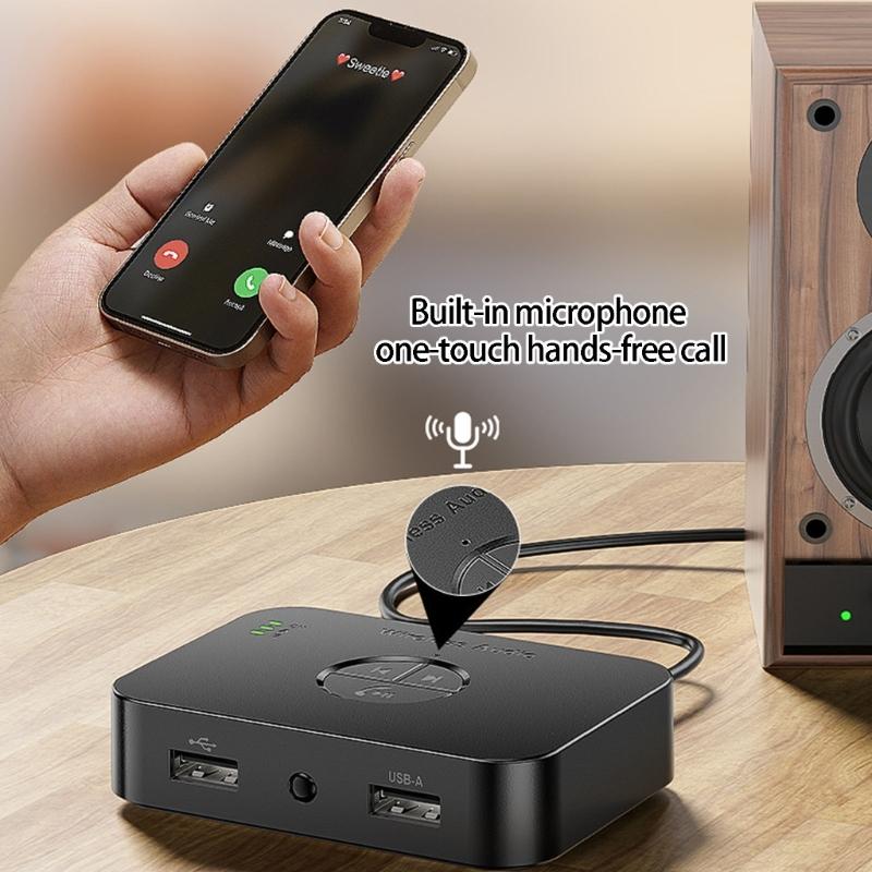 Беспроводной Bluetooth-совместимый 6.0 Аудиоадаптер Поддерживает Два Устройства Одновременно И Воспроизведение Музыки с USB