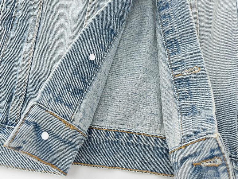 Модная джинсовая куртка Gallery Dept выцветшего синего цвета с вышитым логотипом