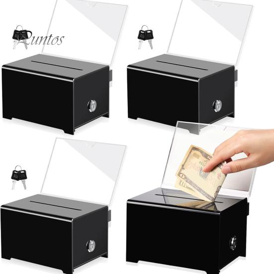 Акриловый ящик для пожертвований с замком Большая вместимость Высокопрочный ударопрочный легкий школьный ящик для голосования Ящик для предложений