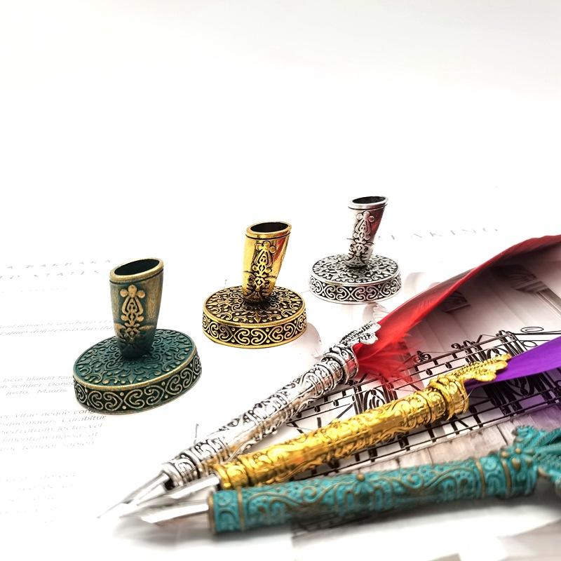 1Pc Zinc Alloy Pen Holder Retro Metal Pen Holder Student Office Decoration Business Advanced Magic Pen Holder Home Desktop