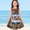 Girls' Dress Sleeveless 3D Cheetah Print Summer Daily Cute Casual Sweet Kids A Line Dress Tank Dress