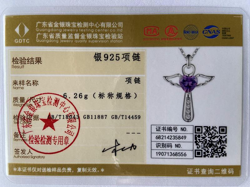 925 Sterling Silver Angel Wing Zircon Pendant Necklace Wedding Fashion Jewelry