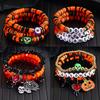 Bracelet Set Hot Sale Rice Bead Orange Pumpkin Skull Pendant Halloween Bracelet