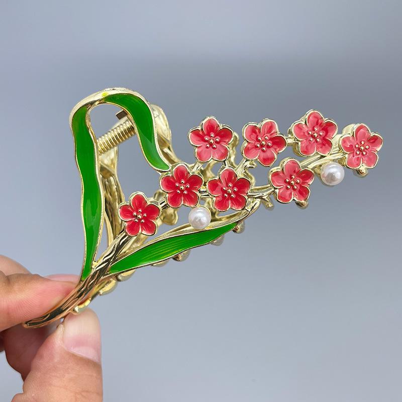Стильная заколка для волос Fresh Temperament Oil Drop Floral Metal Shark