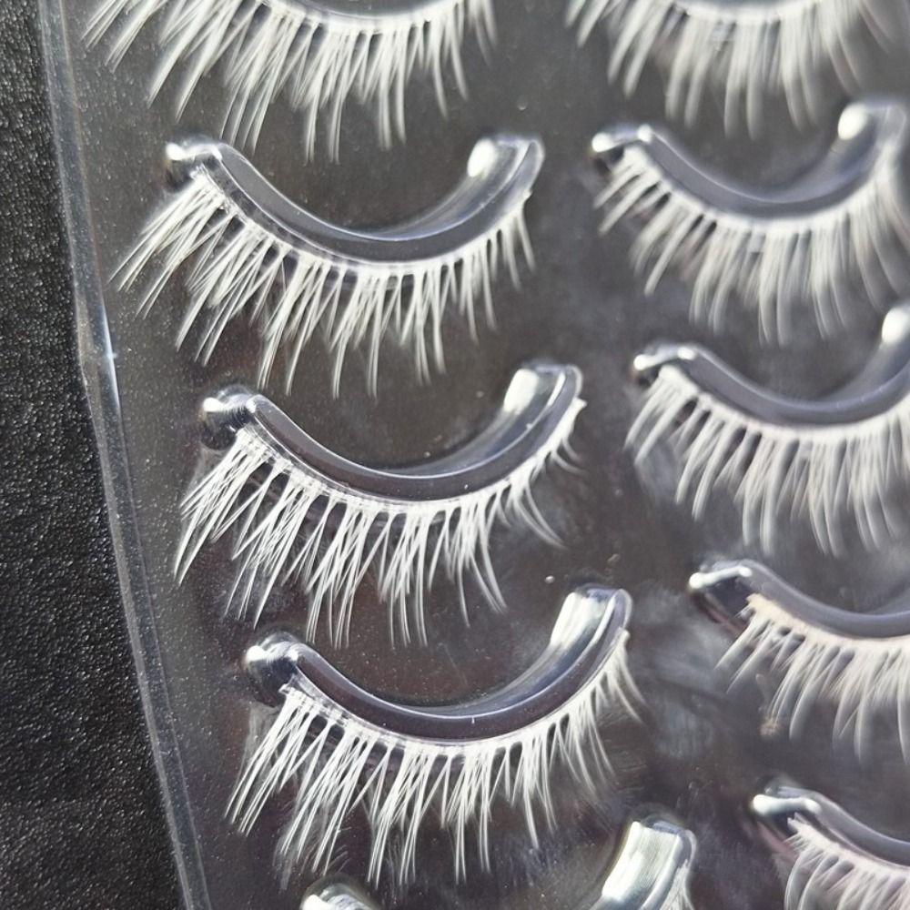 Eyelashes Extension White False Eyelashes Long Cross Eye Makeup Tools White Lashes  for Cosplay