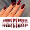 Christmas Red Cat Eye Press On Nails Short Almond False Nails Glossy Artificial Nail Full Cover Nail Supplies for Women