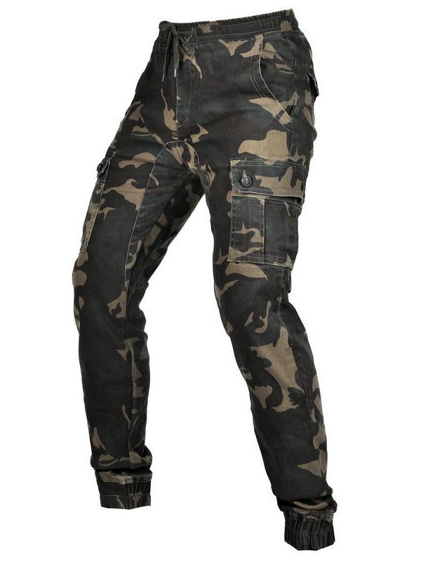 Men's Camouflage Motorcycle Jeans: Slim Fit, Multi-Pocket, Four Seasons, Anti-Fall Riding Pants.