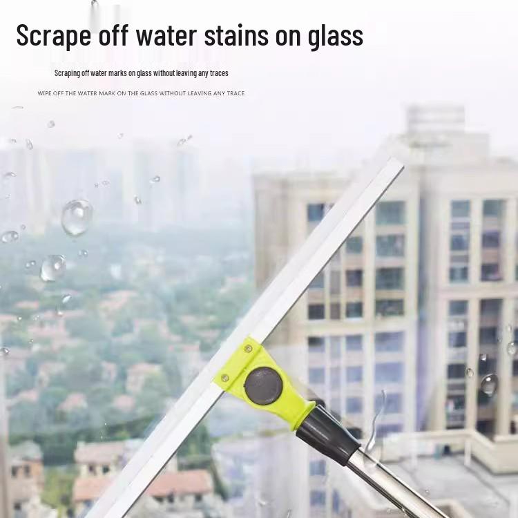 Зеленая телескопическая штанга 1,5 м, напольный скребок для кухни и ванной комнаты - Силиконовая волшебная метла и скребок для воды