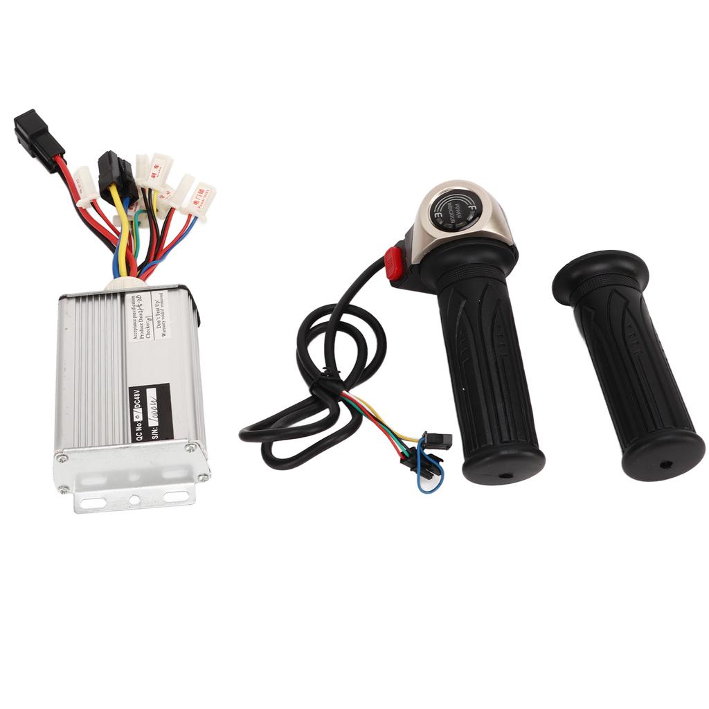 Electric Controller Kit Aluminum Alloy Controller Rubber Throttle Grip Set for Electric Bikes Motorcycles 48V 1000W