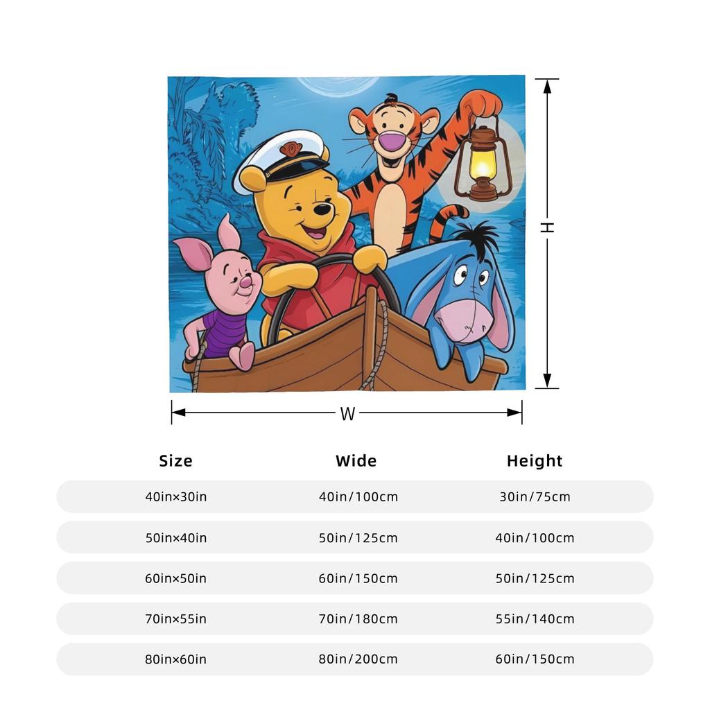 Tigger Blanket Fleece Winnie The Pooh Ultra-Soft Throw Blanket for Bedroom Sofa Bedspread