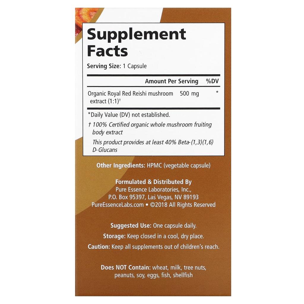 Pure Essence My Pure, Reishi Mushroom, 60 Veggie Capsules