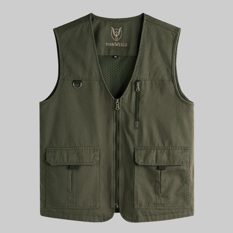 Large Size 8XL Outdoor Leisure Vest Men's Multi-Pocket Breathable Outdoor Sports Coat Leisure Vest Men