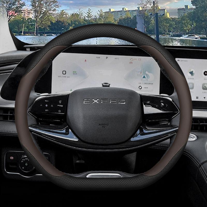 Высококачественная кожаная оплетка на руль автомобиля, чехол-обмотка для Exeed Yaoguang LX RX TXL VX TX, держатель рулевого колеса типа D