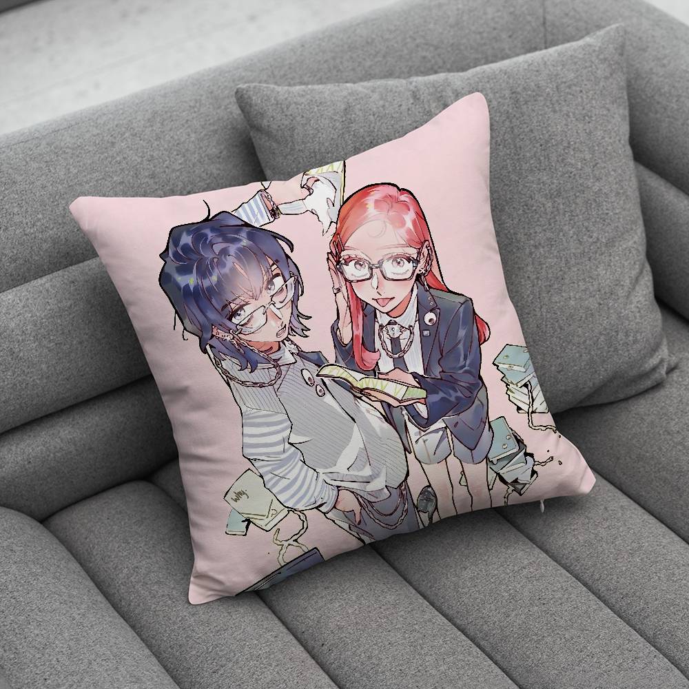 AAya Oosawa And MMitsuki Koga Print Pattern Sofa Cushion Cover Pillowcase Home Party Car Bedding
