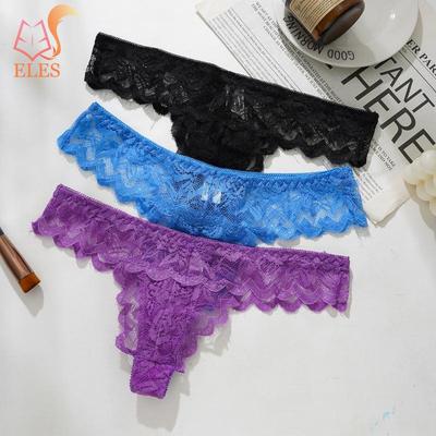 Кружевные Хлопковые Женские Сексуальные Стринги G-string Трусики Трусы для Дам T-образная спинка