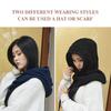 Winter Hooded Scarf Earflap Hat Women  Knitted Beanie Hat With Drawstring  Wool Knit Beanie With Custom Logo