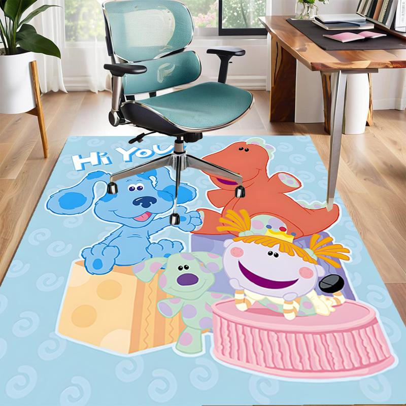 1pc Pistas da Blue Blue’s Clues2 Design Area Rug - Non-Slip, Soft & Cozy Floor Mat for Living Room, Bedroom, Office - Indoor/Outdoor Decorative Carpet