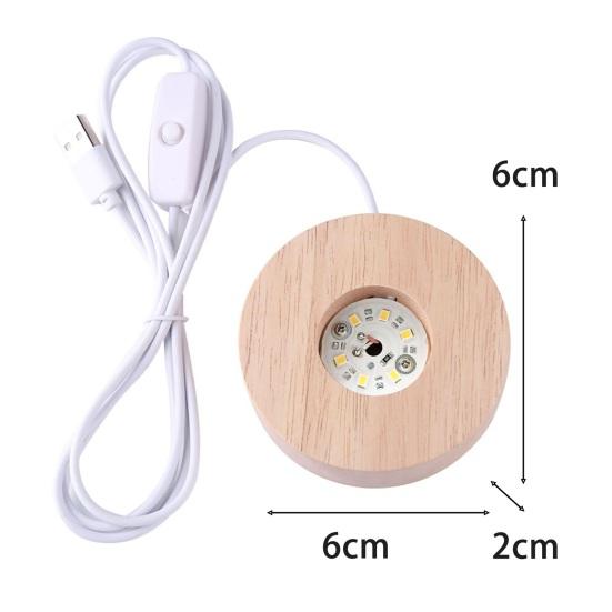 Подставка для фигурок, минималистичная, широкое применение, 3 цвета, USB-порт, 1,2 Вт, подсветка, дуб, сделай сам, деревянная основа для лампы, ночная поставка