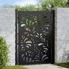 VidaXL Garden Gate Black 105x130 Cm Steel Wave Design, Fence Door, Outdoor Door, Metal Door, 4100970