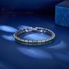 Elegant Sliver Plated Design Green Square White Round Zirconia Tennis Bracelet