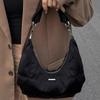 Women Retro Underarm Bag Armpit Small Shoulder Bag Soft Hobos Female Black Purse Fashion Girls Crescent Handbag