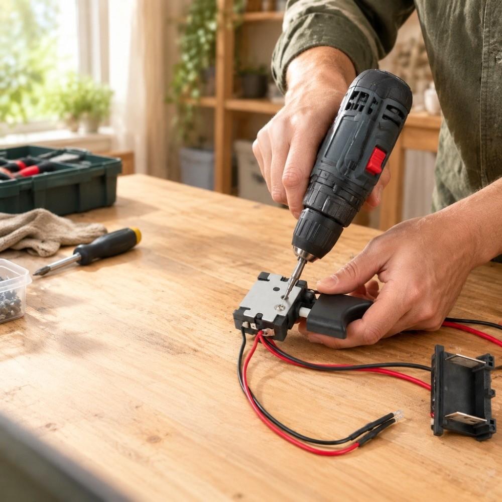 Electric Drill Replacement Push Button Trigger Lithium Battery Compatible Drill Control Switch