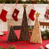 3Pcs Rustic Wood Christmas Trees Handmade Shelf Decor for Mantel & Tabletop Farmhouse Holiday Ornaments