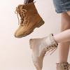 Canvas Martin Boots Women's 2025 New Summer Platform Locomotive Boots Short Boots Versatile Couple Mountaineering Single Boots Desert Boots