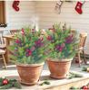 Poinsettia Pine Cypress Leaf with Red Berries Christmas Decoration