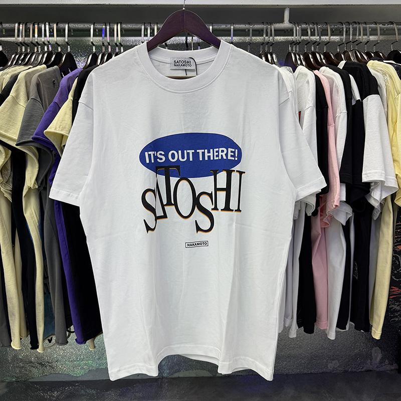 Streetwear Graphics Print Classic Letters Logo Satoshi Nakamoto Tshirt Unisex Unisex Unisex Oversized Cotton Tee T Shirt With Tags