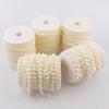 Струна из круглых жемчужных бусин цвета слоновой кости, тесьма, цепь, швейное рукоделие, искусственный жемчуг, гирлянда, украшение для цветочных композиций, подарки, рождественская елка