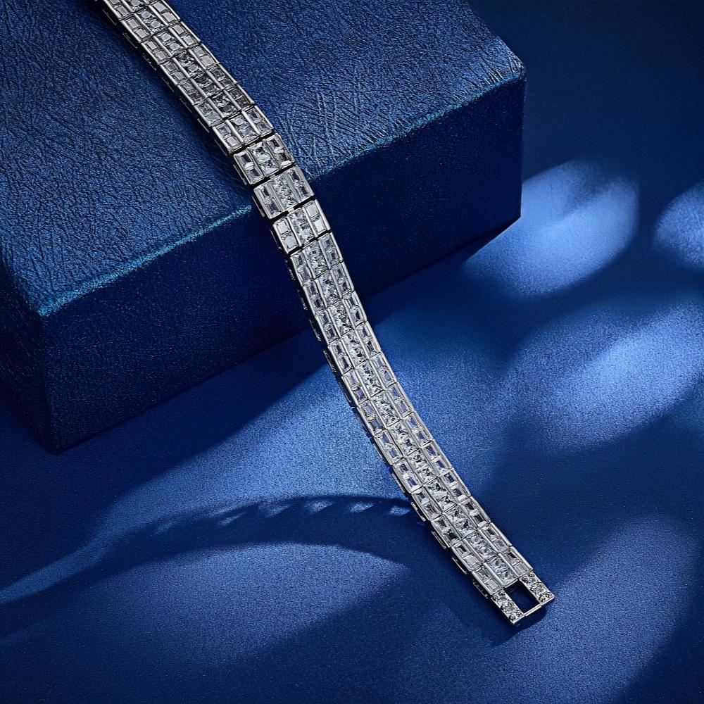 Роскошный браслет из белого циркония, хорошее качество, изящные украшения для женщин, жены, мамы, хороший подарок