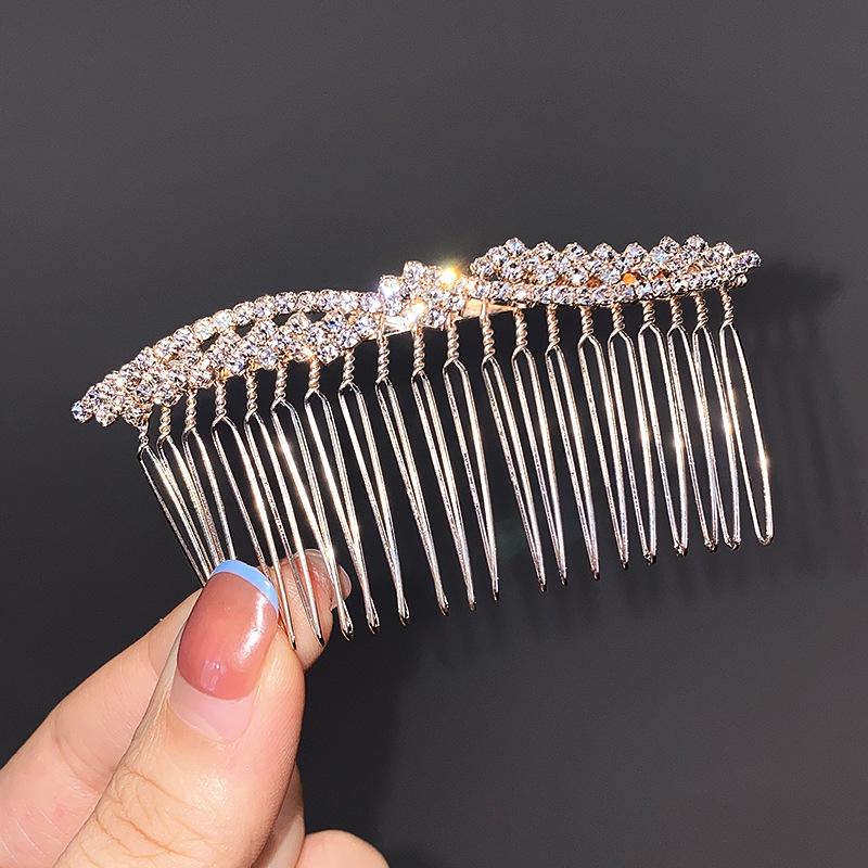 Нескользящий гребень для волос с кристаллами и жемчугом - Элегантный летний головной убор для женщин