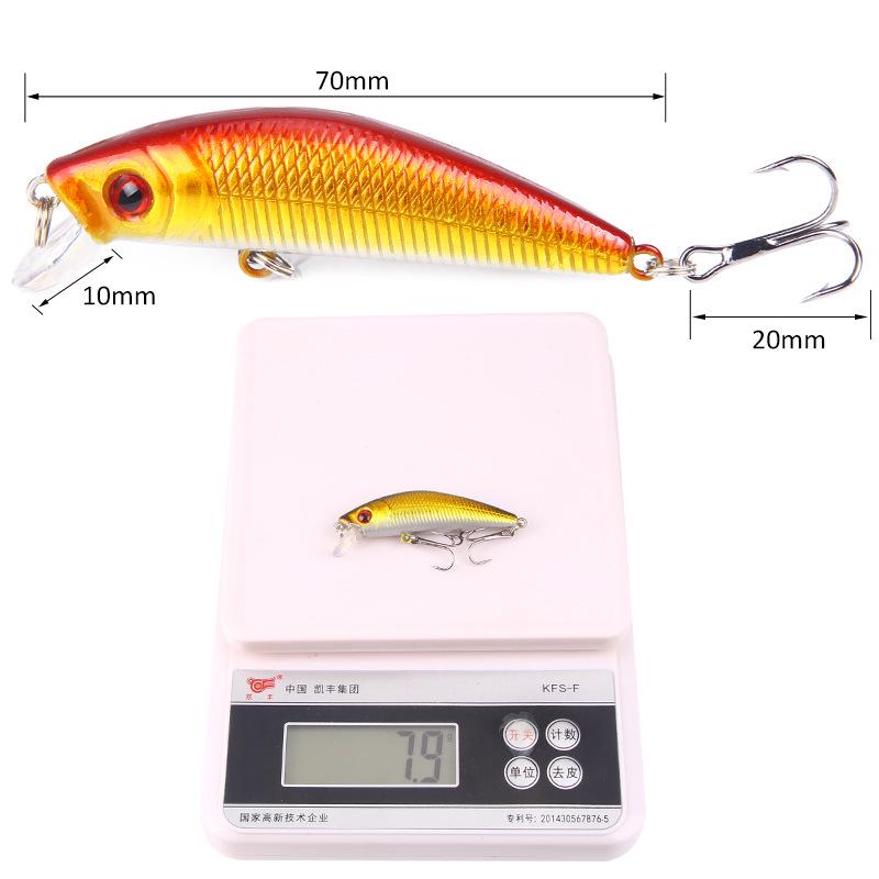 10PCS 7cm/8.5g High Carbon Steel Three Anchor Hook Simulation Fish Bait Hard Bait