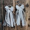 Boot Charm with Loop 2Pcs Ribbon Bow for Cowgirl Boots, Women Satin Western Decorations Hanging Ring, Universal Decoration Accessories