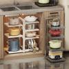 Multi-Layer Under Sink Pot Rack Organizer for Cabinet Cookware Storage