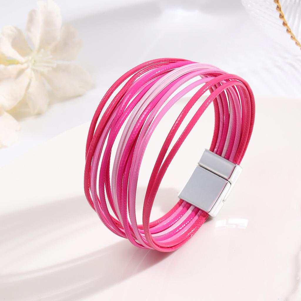Colorful Bohemian Multi Layered Leather Wristband Jewelry Accessories Unisex Bracelet