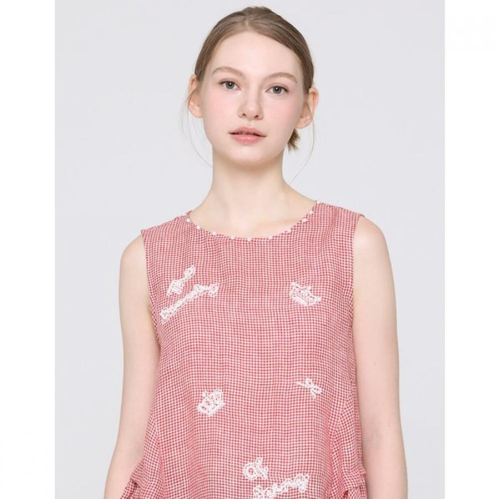 Son Jung Wan Women Pearl Beads Check Sleeveless Zdh6262130