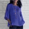 Plus Size Women's New Fashion Seven-point Sleeve Round Neck Shirt Top