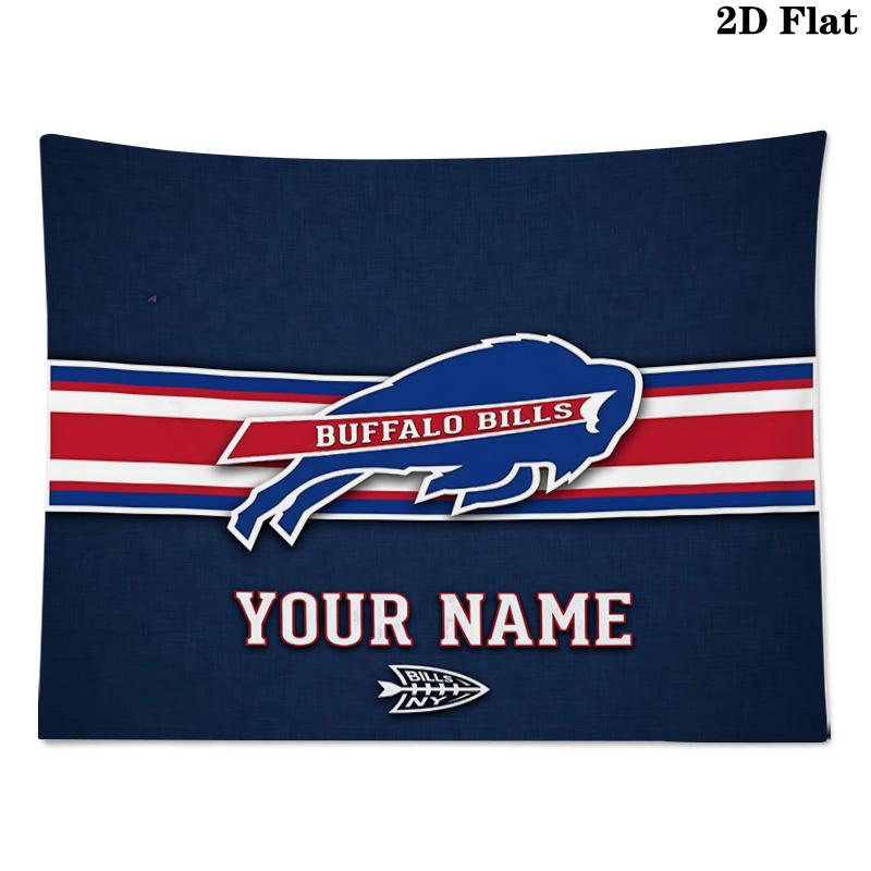 Custom Name Buffalo Bills2 Printed Tapestry – Wall Hanging for Bedrooms, Dorms, and Home Decor