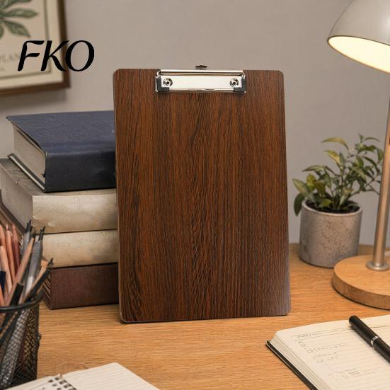 Stable Drawing Surface Wooden Clipboard with Metal Clip, A4 Letter Size Clip Board for Documents Board, Wood Grain Thicken Hardboard Office,