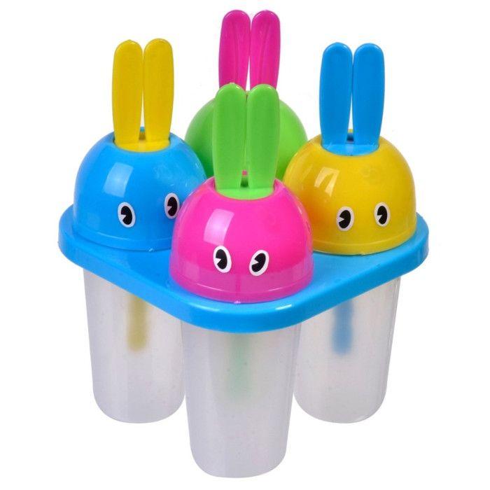 Moules à glace - SIROCO - Lot de 4 - Forme de Lapin - Réutilisables - Démoulage Facile