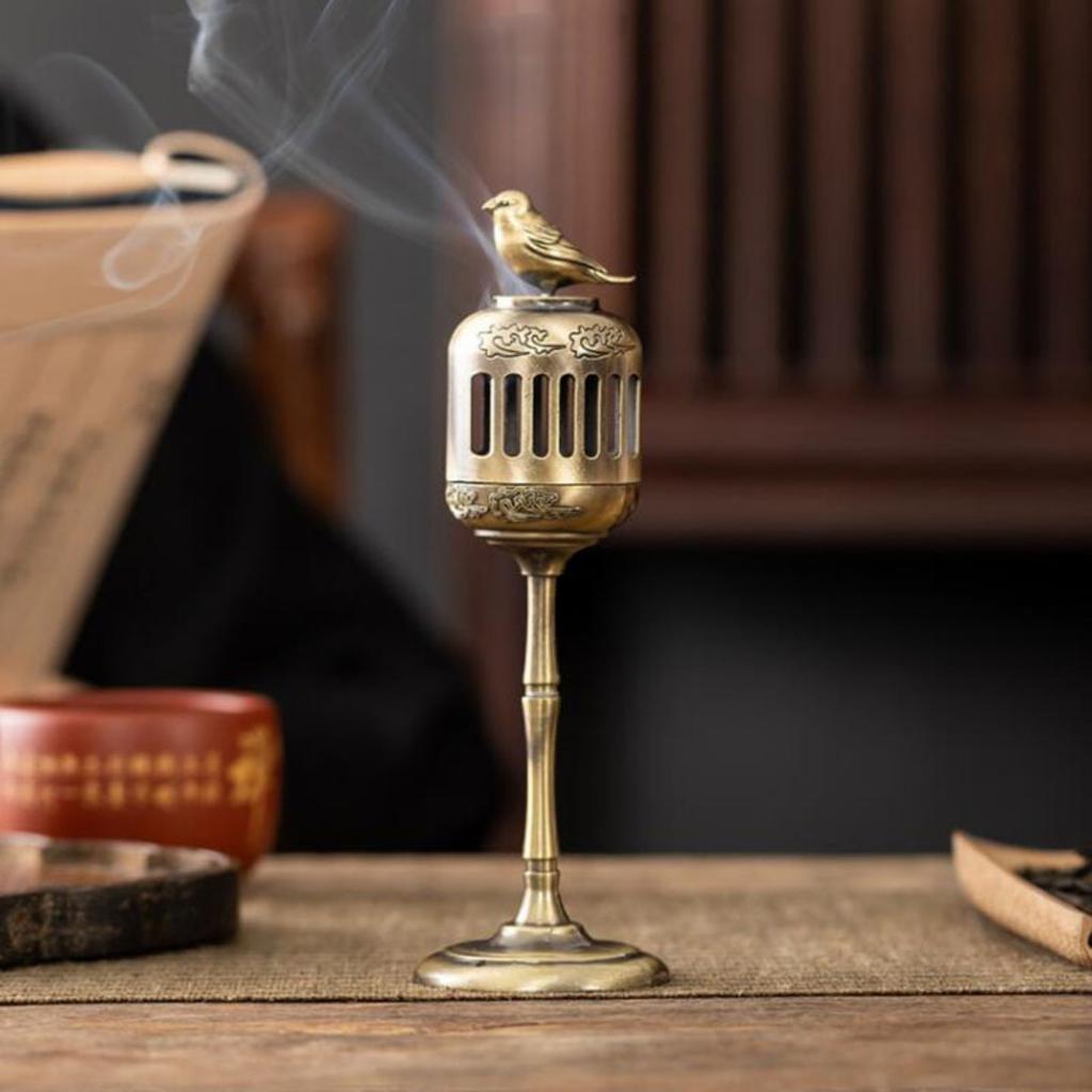 Matel Magpie Hollow Lamp Сандаловое дерево Ароматизатор Курительная кадильница для благовоний Подставка для чайного домика Украшения для кабинета Домашний декор