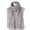 Autumn and Winter Scarf Women's New Christmas Gift Snowflake Hot Silver Polka Dot Silk Scarf Cotton Shawl Christmas Scarf