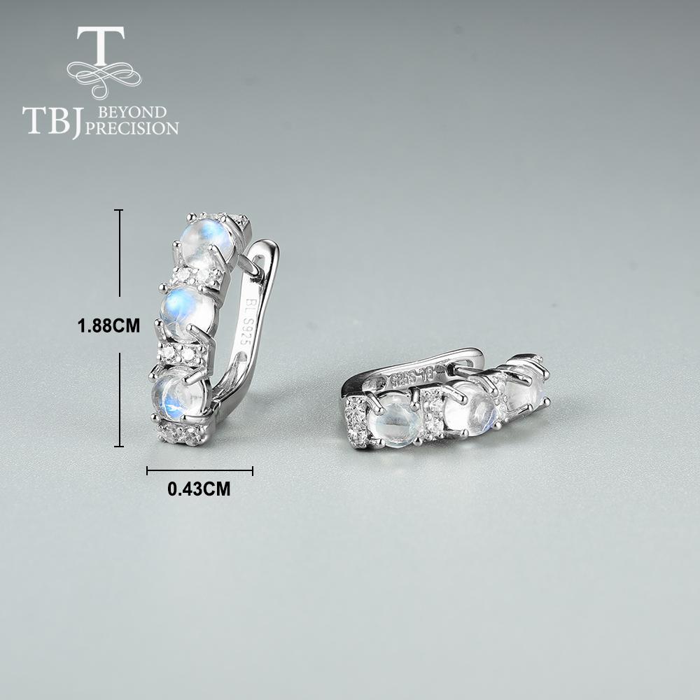 100% натуральный лунный камень, круглые серьги-кольца диаметром 4,0 мм, комплект ювелирных изделий из стерлингового серебра 925 пробы, простые женские изысканные украшения для повседневного ношения