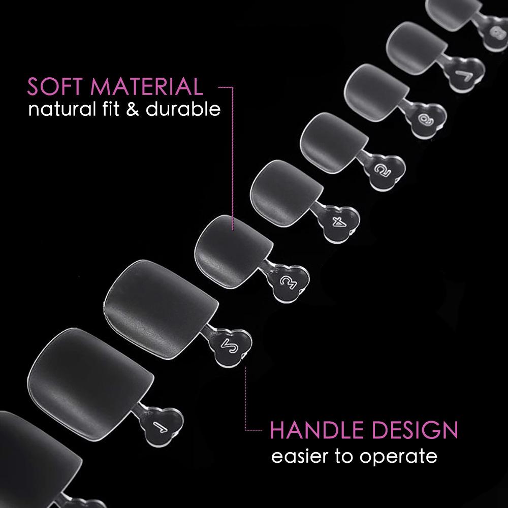 240 шт. матовых накладок для ногтей на ноги, накладки для маникюра на пальцы ног, ультратонкие и не оставляющие следов износостойкие накладки для ногтей на ноги