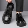 Casual Leather Shoes Men Lace Up High Sole Platform Business Office Black Fashion Dress Formal Wedding Party Shoes Men Oxfords