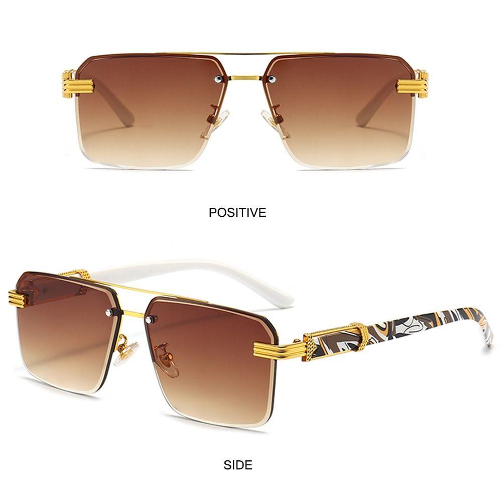 Fashion Square Rimless Sunglasses Men Women Luxury Frameless Sun Glasses Gradient Shades UV400 Cutting Lenses Eyeglasses