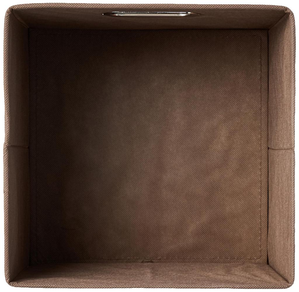 Amazon Basics Foldable Fabric Storage Boxes with Handles, Taupe, Set of 6